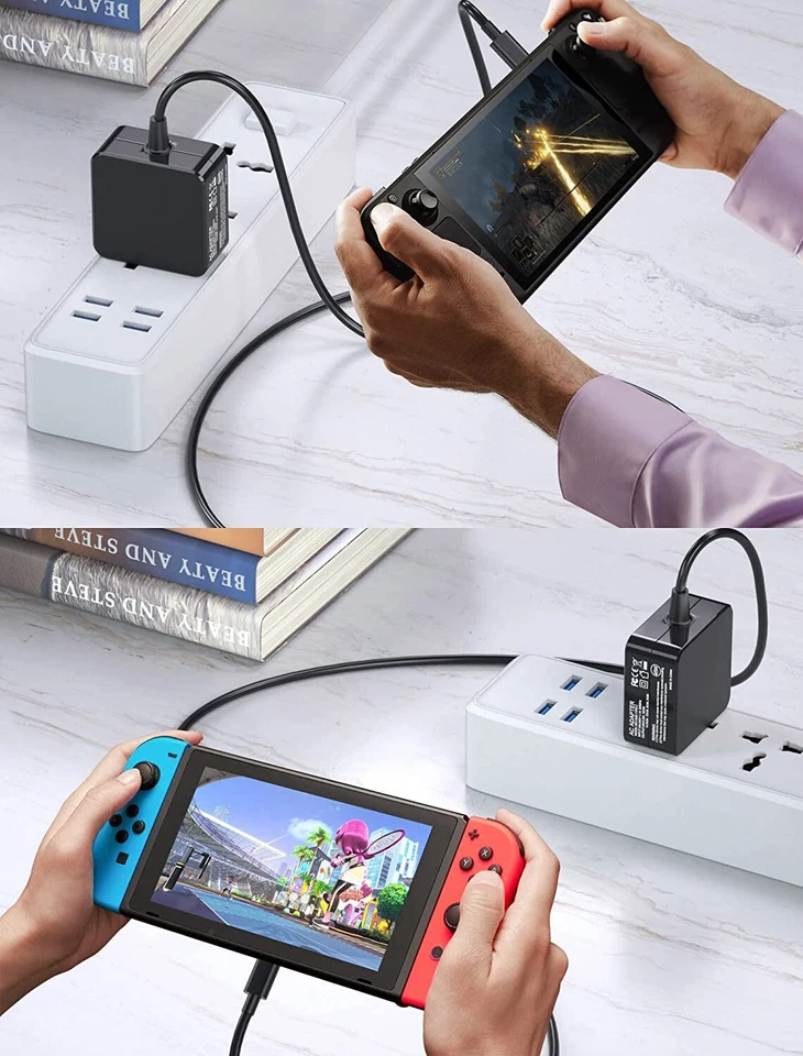 Cargador 45W para Steam Deck Nintendo Switch/Lite/OLED Xbox Controller Cable de Alimentación Foto 4 de 4
