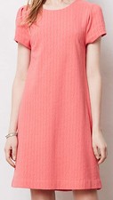Maeve Knit Textured Capsleeve Shift Dress Size Large Pink Color NW ANTHROPOLOGIE