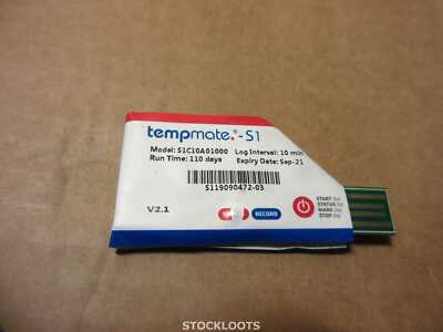 TEMPMATE S1 V2.1 S1C10A01000 PDF Single Use Disposable Temperature Data Logger