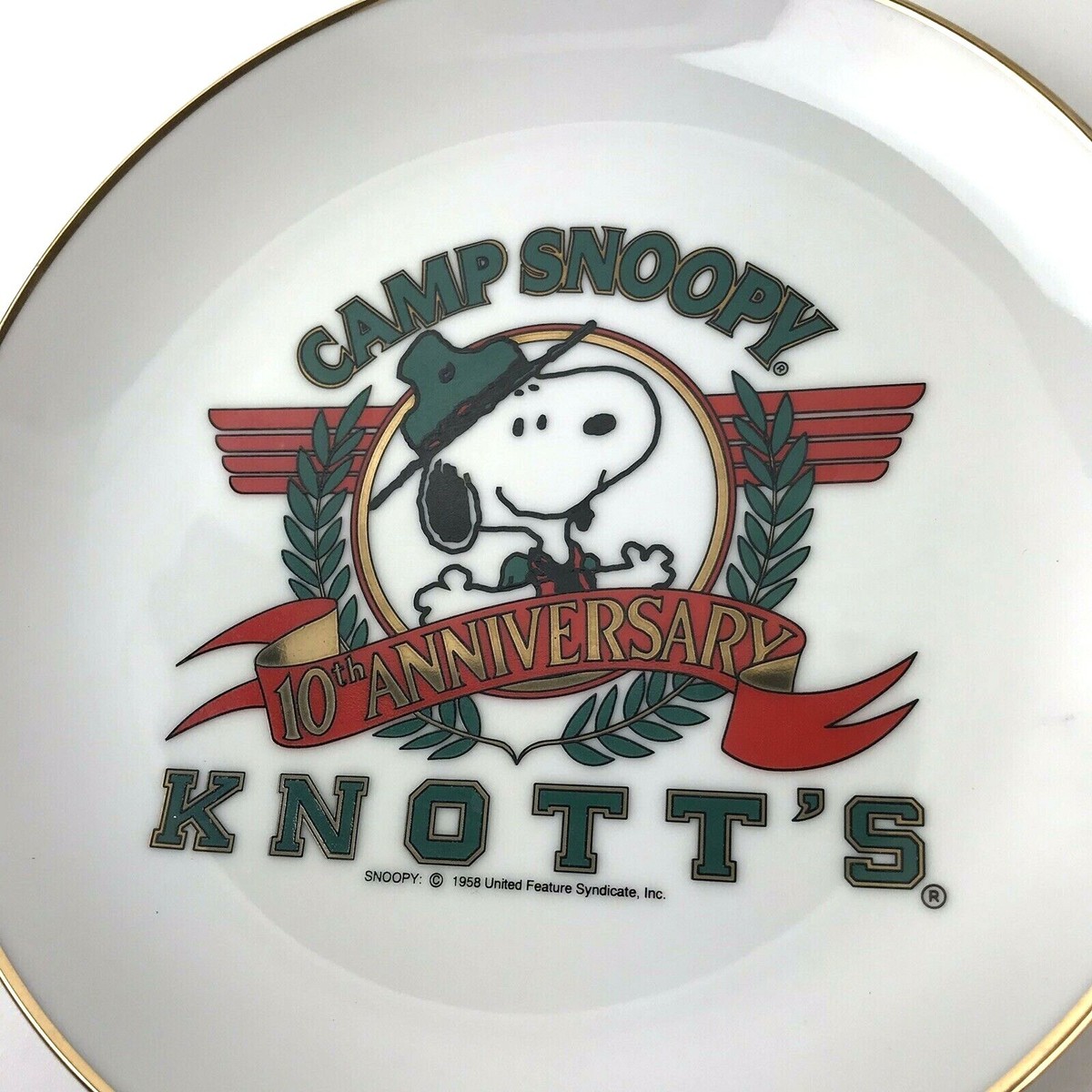 【希少】SNOOPYTOWN10th Anniversaryミラー Camp Snoopy 10th Anniversary Knott's Berry Farm CA Vintage 90s