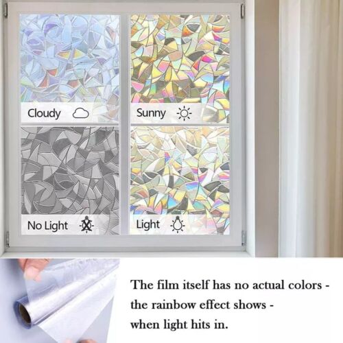 Regenbogeneffekt Sichtschutz Fensterfolie Mattierfenster Aufkleber Aufkleber Statisch Kleben - Bild 3 von 9