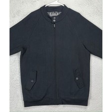 Straight Down Sweater Mens Extra Large Black Full Zip Sweatshirt Raglan Sleeve