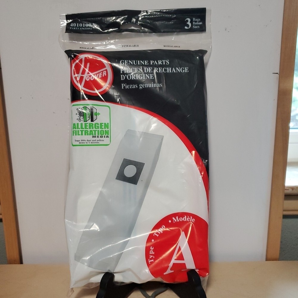 New Hoover Type A  Allergen Vacuum Cleaner Bags (3) Allergen Filtration