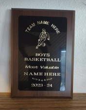 Boys Basketball Plaque - Most Valuable - 5 x ...