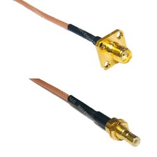 RG316 SMA FEMALE FLANGE to SMB MALE BULKHEAD RF Cable Rapid-SHIP LOT