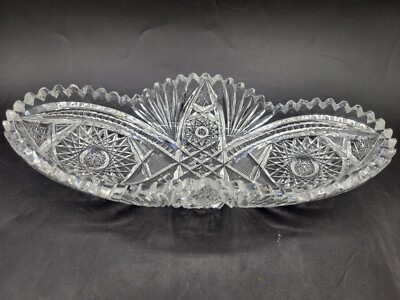 Antique ABP American Brilliant Period Crystal Cut Glass Oval Celery ...