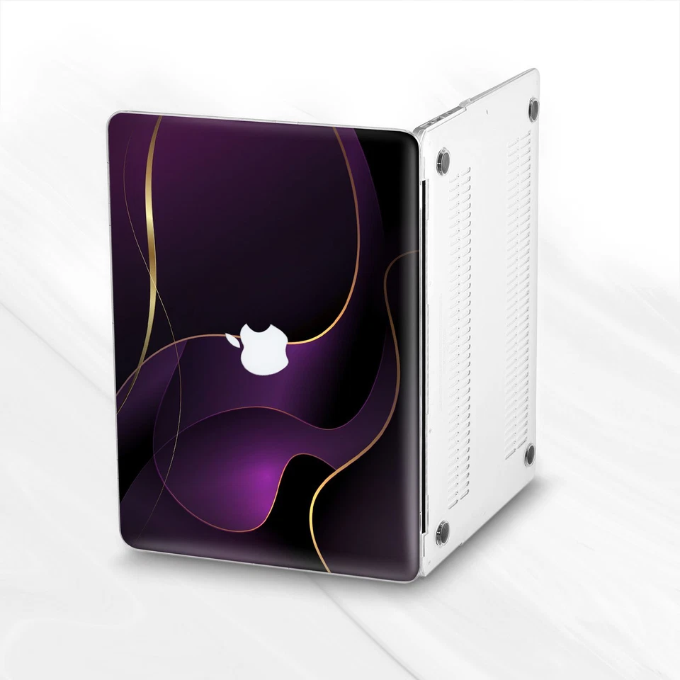Luxurious Purple Gradient Gold Line Hard Case For Macbook Air 13 Pro 16 13 14 15 - Image 4 of 4