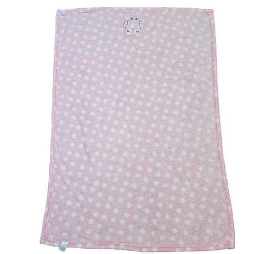 Baby Gear Rosa Weiß Gepunktet Eule Plüsch Fleece Mädchen Decke Pastell Weich 30x40 - Bild 3 von 6