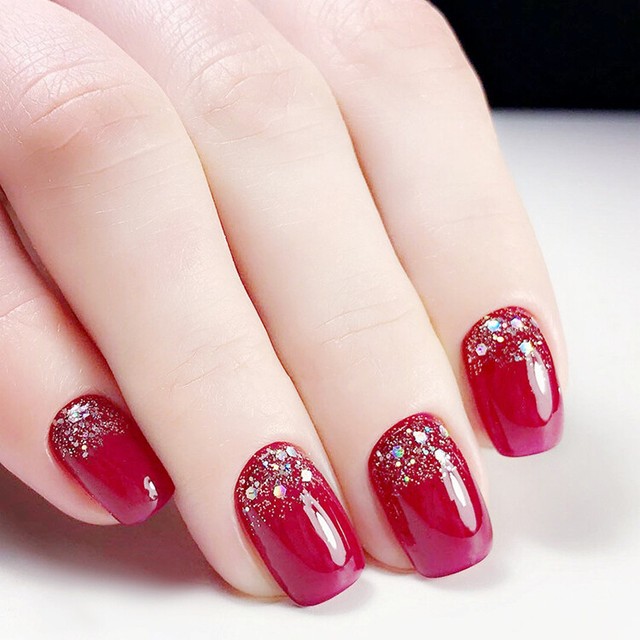 Elegant Touch Glitter Shimmer Twinkle False Acrylic Nails X24