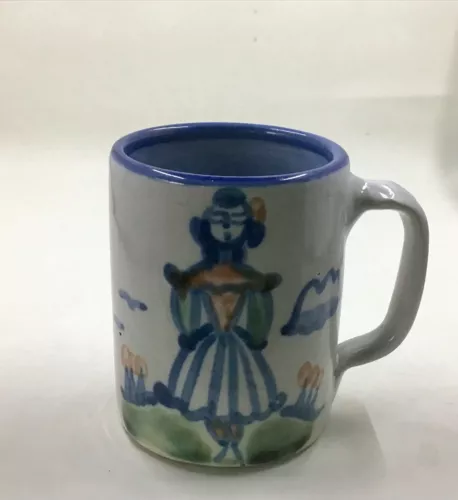 Vintage M.A. Hadley "The End" Farmer's Wife Art Pottery Coffee Tea Cocoa Hot Mug