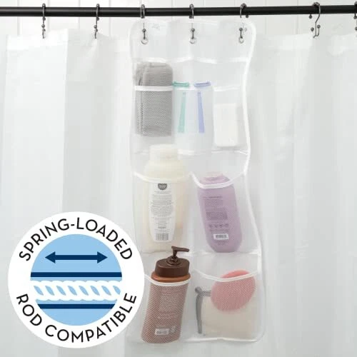 Hanging Mesh Bath Shower Caddy Organizer with 7 Storage Pockets for Bathroom - Image 4 of 4