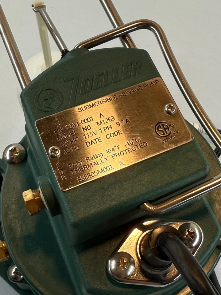 Zoeller 1263 1/2HP 103GPM Cast Iron Submersible Sewage Sump Pump - Image 4 of 4