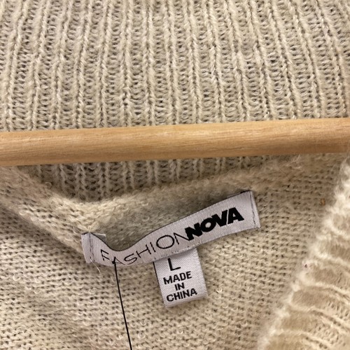 New Fashion Nova Sweater Pullover Women L Large Black Knit Crew Neck Long Sleeve - Picture 7 of 10