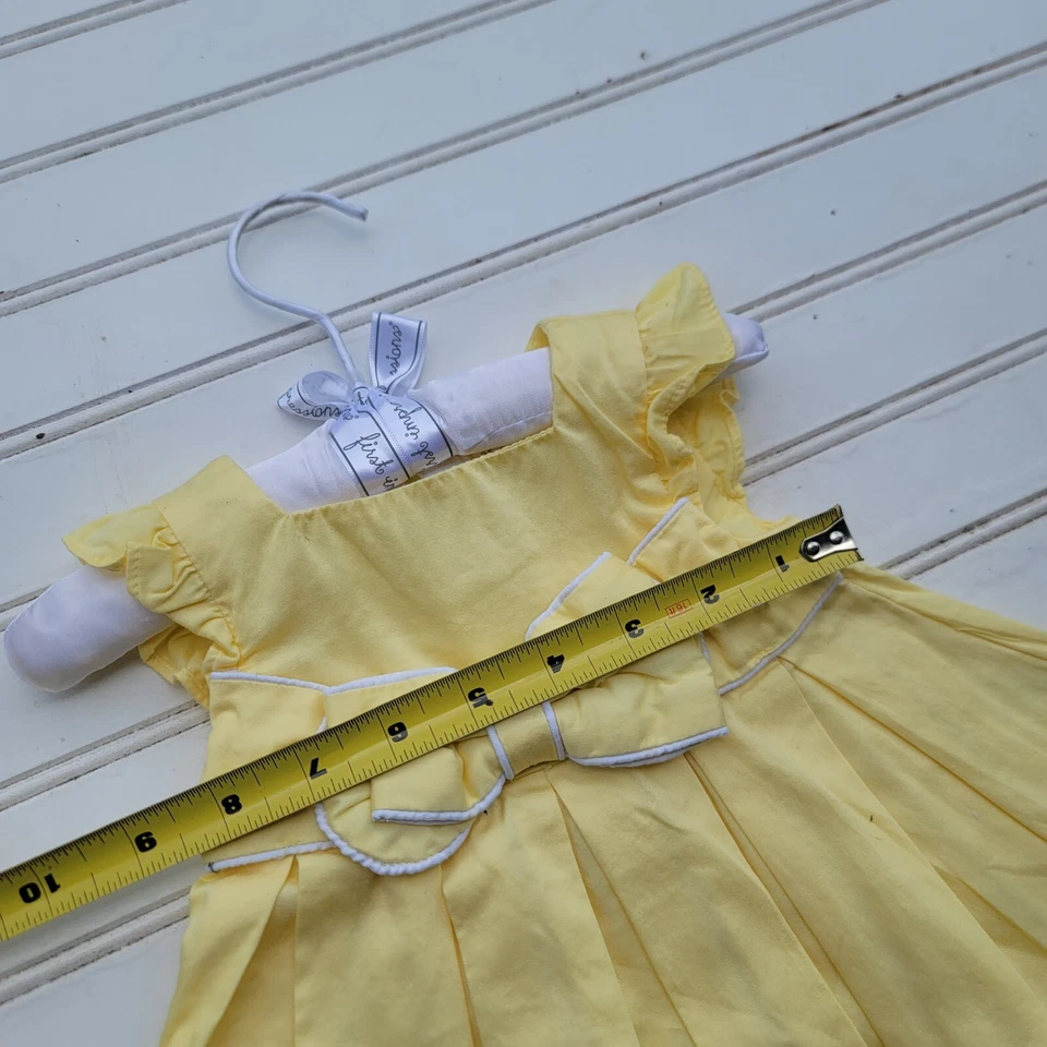 First Impressions 3-6 Meses Bebé Niña Amarillo Vestido Top Conjunto Primavera Verano Foto 3 de 4