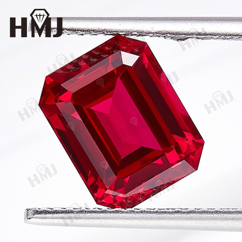 Ruby Emerald Cut Loose Gemstone Lab-Created Genuine Corundum Lab Grown Jewelry - Picture 6 of 11