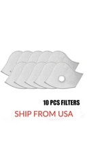 Filter- Activated Carbon Filters Cycling Sport Face Mask 10-pack, Gray Color