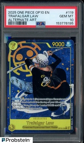 2025 One Piece OP10 EN Alternate Art #119 Trafalgar Law PSA 10 GEM MINT