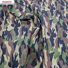 TESSUTO STOFFA MILITARE MIMETICO CAMOUFLAGE IN PURO COTONE AL METRO/ ALTO CM 150