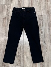 Good American Good Waist Crop Black Jeans Size 12/31