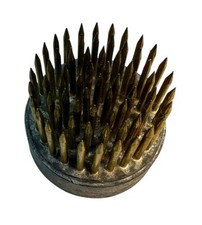 Vintage Flower Frog Metal Spike 2in Floral Frog Circular Round With Screw Hole