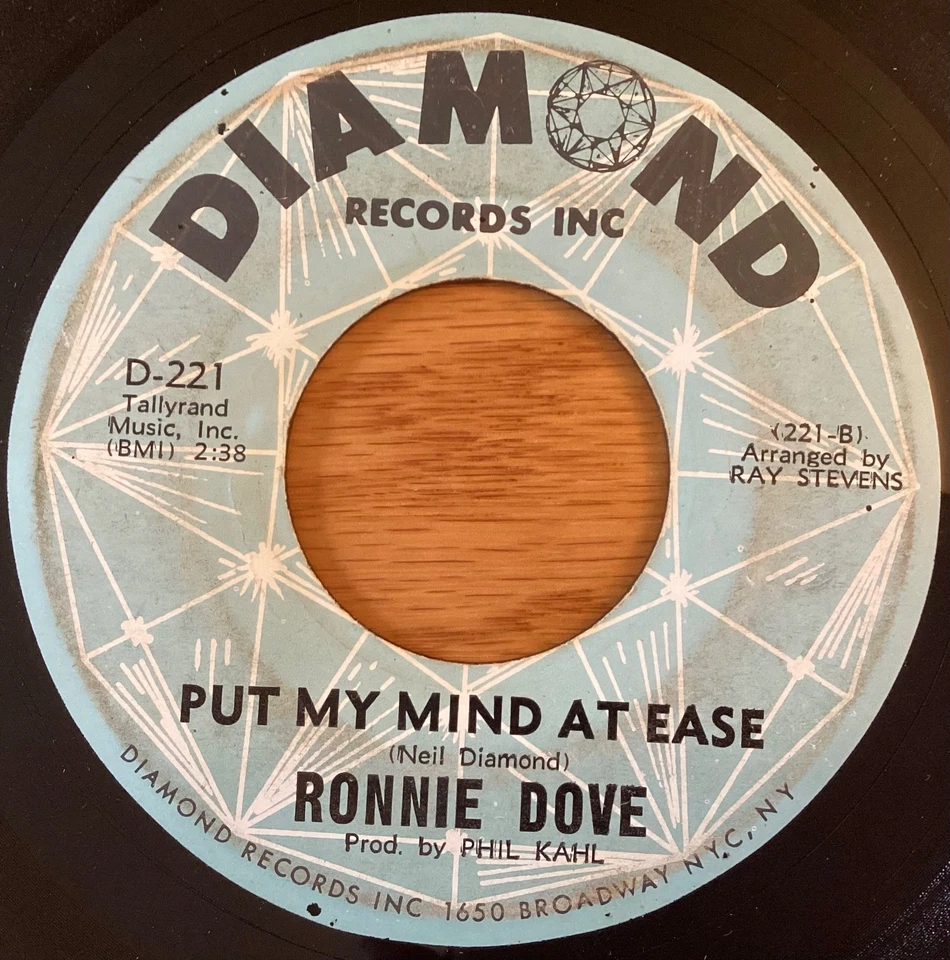 Ronnie Dove “My Babe / Put My Mind At Ease” 7" 45 rpm, D-221 - Image 4 of 4