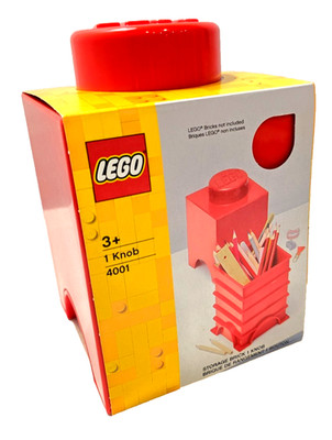 LEGO Storage: LEGO  1-stud Red Storage Brick 4001 Brand New!!  Carefully Shipped