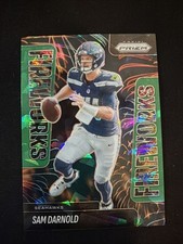 2025 Panini Prizm Sam Darnold #3 Green Cracked Ice Fireworks Seattle Seahawks