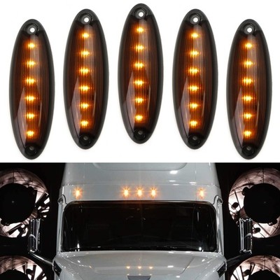 OE-Spec Amber LED Raised Roof Clearance Marker Lights For Freightliner Cascadia