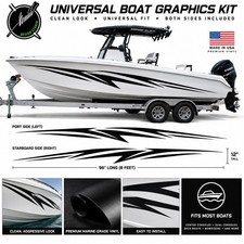 Universal Boat Side Graphics Vinyl Decal Stripe Kit 96 Both Sides Many Colors