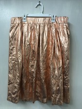 Anthropologie MOULINETTE SOEURS Skirt ROSE GOLD Metallic Shimmer Size XL NWT