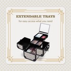 BYOOTIQUE Makeup Train Case w/ Cube Case Cosmetic Organizer Art Deco Graphite — photo 4