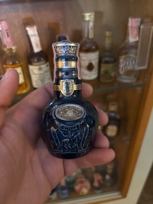 Royal Salute Scotch Whisky Blue Ceramic Miniature Bottle 50 mL