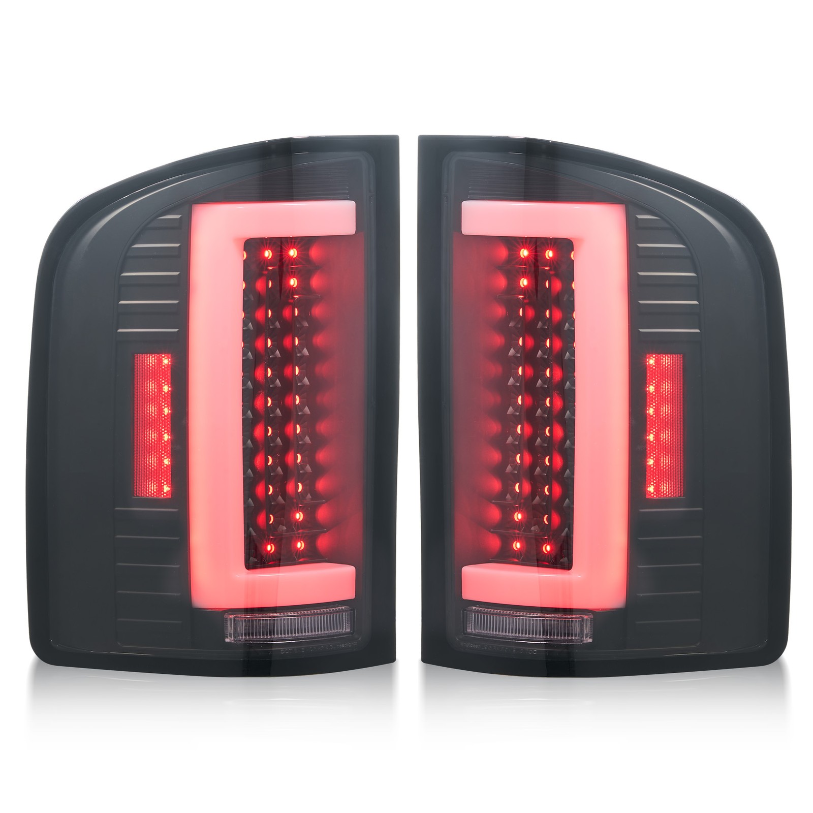 Smoke Lens LED Tail Lights For 2007-2014 Chevy Silverado 1500 2500 Black Lamps