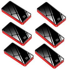 6pcs Power Bank 100000mAh Battery Pack 22.5W Fast Charging with Dual Flashlight