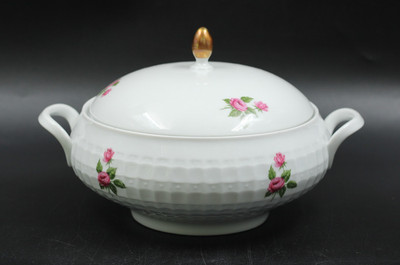 Eschenbach Bavaria Gitterrelief Rosen Suppenterrine Terrine aus Porzellan