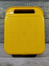 Vintage Tupperware/ Tuppertoys Case w 16 Stencils: Animals ABC 123 Shapes