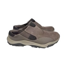 Earth Origins Trail Taya Womens 6.5 Leather Brown/Tan Thistle Slip on Mules Clog