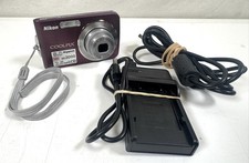 Nikon Coolpix S210 8.0MP Digital Camera Plum Purple, Battery, Charger, AV Cord