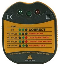 TENMA TEN01024 230V Mains Socket Tester with Audible Tone - 13A black