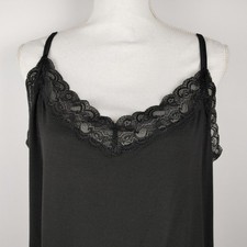 Lane Bryant Women's Cami Tank Top Layering Plus Heart Lace Chest 18/20 Black A