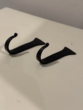 2 Black Wrought Iron 3  Wall Hooks For Pictures, Costs, Towels