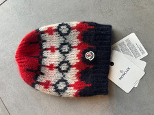 MONCLER Beanie, blau,rot,weiß, 50% Mohair, 32% Poly,18% Wolle, NEU!, B=21, H=29