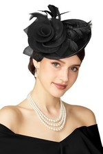 BABEYOND Fascinators Hats for Women - Tea Party Kentucky One Size, Black
