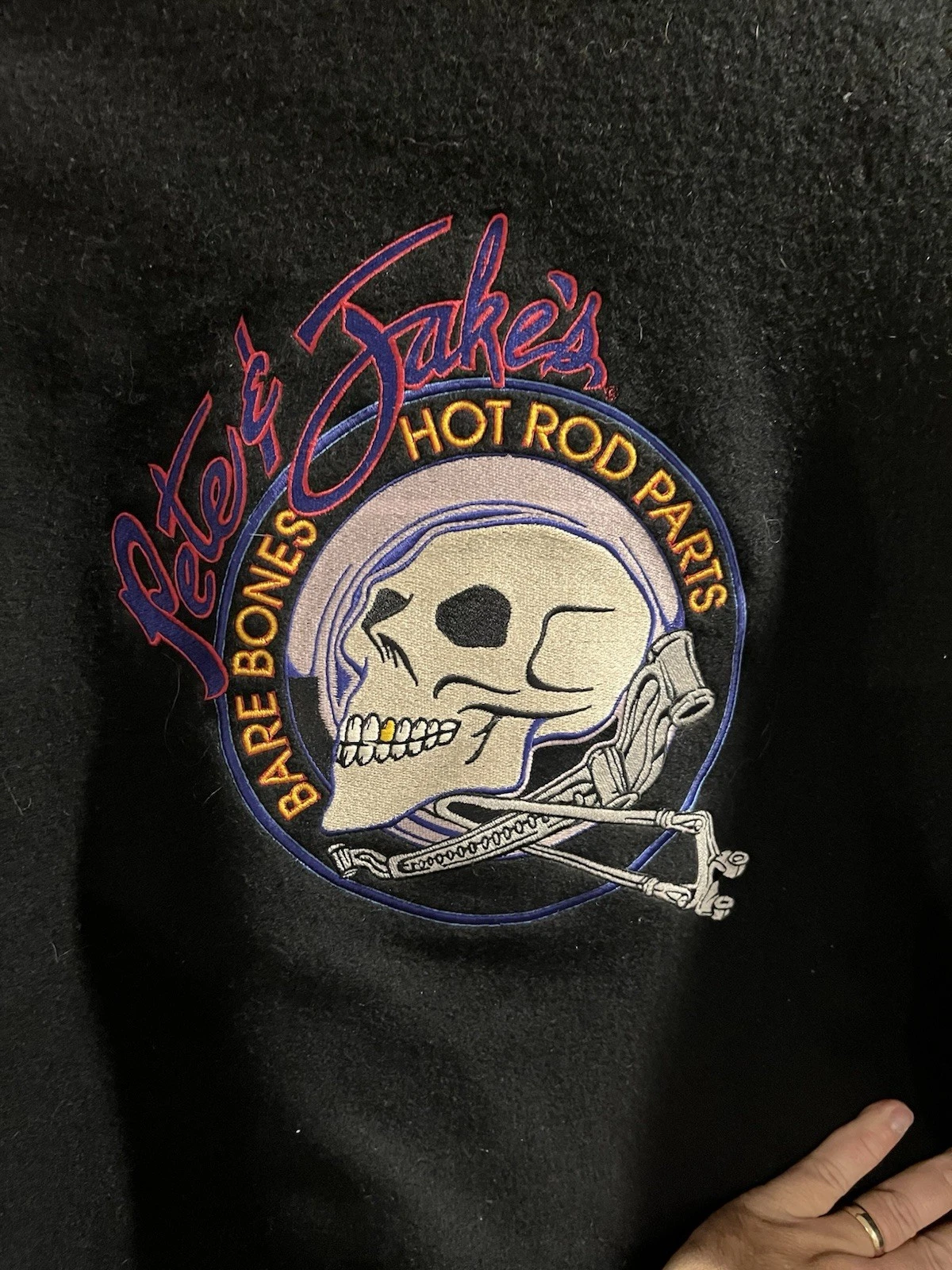 Vintage Pete & Jake’s Hot Rod Parts Jacket Holloway USA Wool Leather XXL - product detail image 4