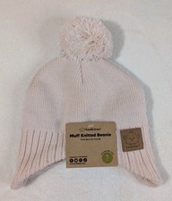Keababies Baby Knit Beanie Hat 6  36 Months Pom Pom Ear Flaps Pink NWT