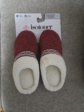 NEW Isotoner Womens Microsuede Chili Pepper Slippers Clogs M 6.5-7 RETAIL 40