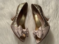 Nina Embellished Special Occassion Gold Heels Size 8M