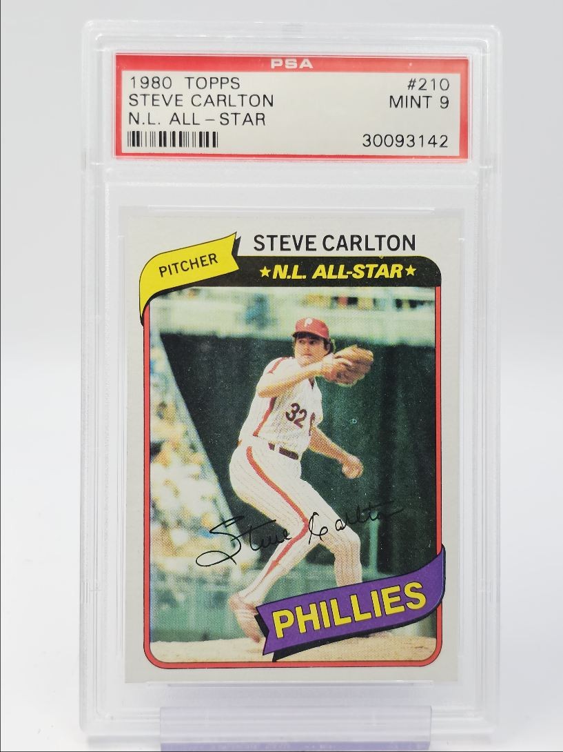 STEVE CARLTON 1980 TOPPS N.L. ALL-STAR BASEBALL PHILLIES #210 PSA 9 Q6176