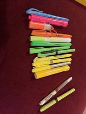 14 Assorted New Assorted Highlighters, 2 Yellow Used, Green, Yellow, Pink  More