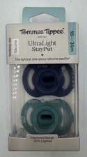 TOMMEE TIPPEE Ultra Light StayPut Silicone Pacifiers 2pk 18-36m Blue Purple NEW
